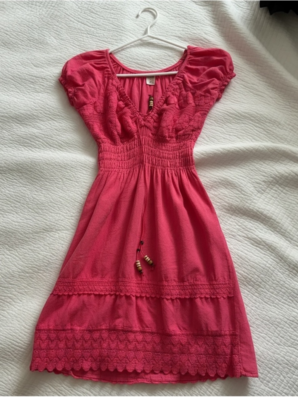 Women's Pink Smocked Waist Summer Dress